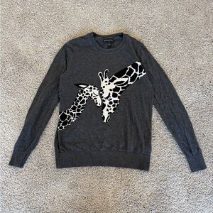 Banana Republic Charcoal Sweater with Giraffe Design